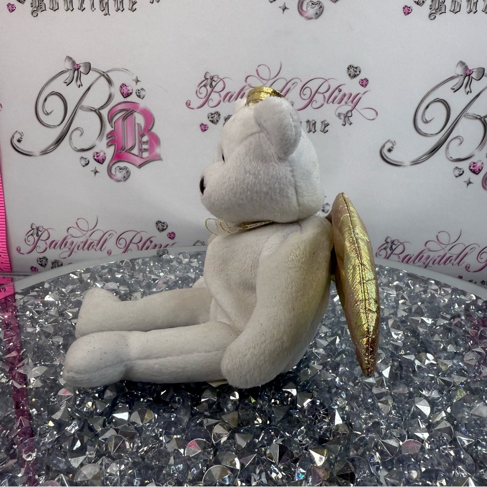 Ty beanie babies halo ii 2 White Angel Bear with Gold Wings - Picture 2 of 6